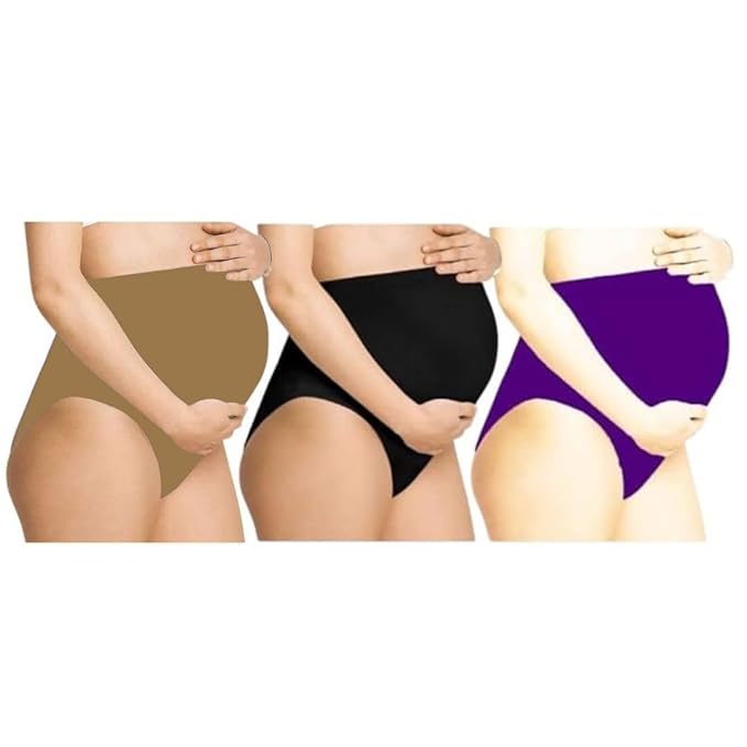 BlackSandalPurple -  Maternity Hygiene Panties, Over-The-Belly Pantie for Women's Post and Pre Pregnancy.
