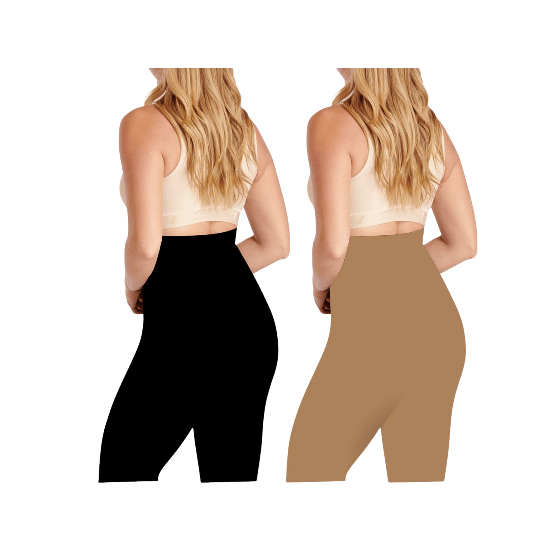 Sandal & Black- Sai's High Waist & Till Knee Cotton Lycra Maternity Shorts|Maternity Trouser Over The Belly for The Pre & Post Pregnancy