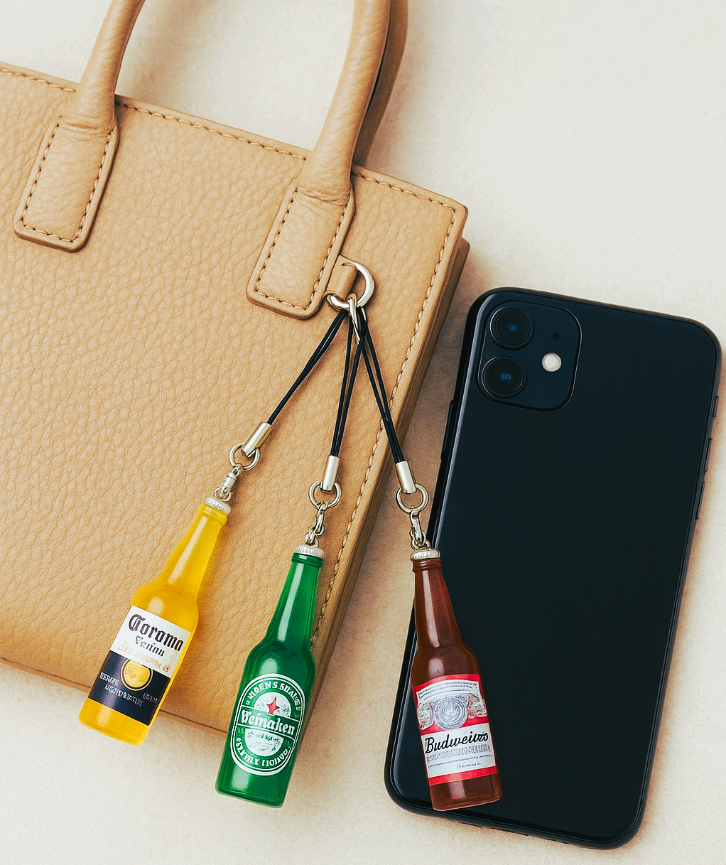 Beer Bottle charm Y2k Phone Charms Keychain Bag Strap for Girls and Boys - Combo 1