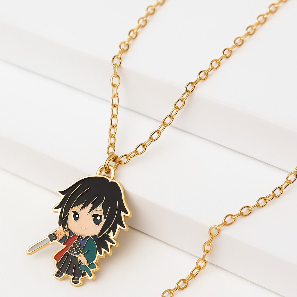 Demon Slayer Chain - Anti Tarnish Gold Anime Neck Chain Pendant for Men, Women, Kids