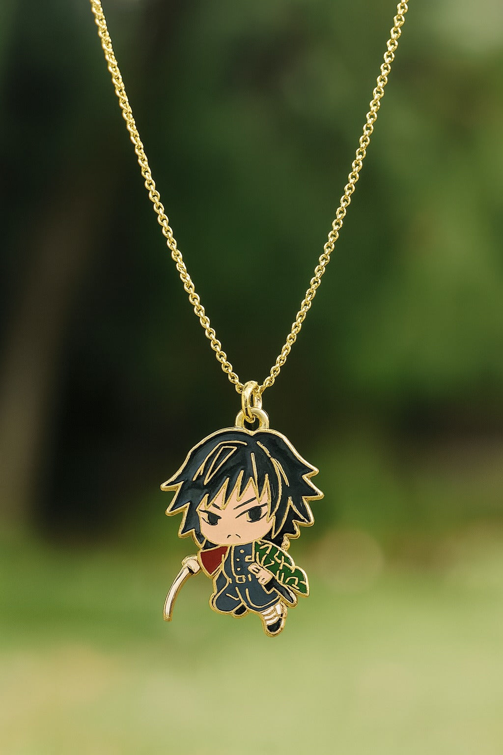 Demon Slayer Chain - Anti Tarnish Gold Anime Neck Chain Pendant for Men, Women, Kids
