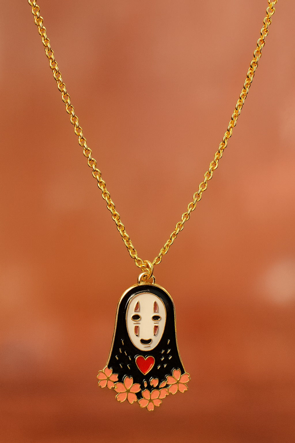 No Face Chain - Anti Tarnish Gold Anime Neck Chain Pendant for Men, Women, Kids