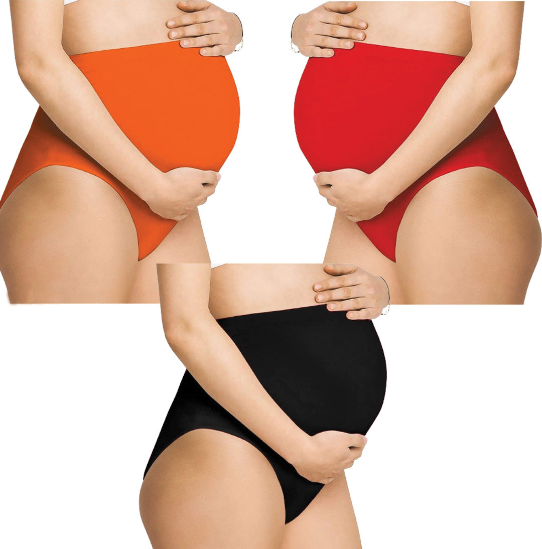 OrangeBlackRed-  Maternity Hygiene Panties, Over-The-Belly Pantie for Women's Post and Pre Pregnancy.