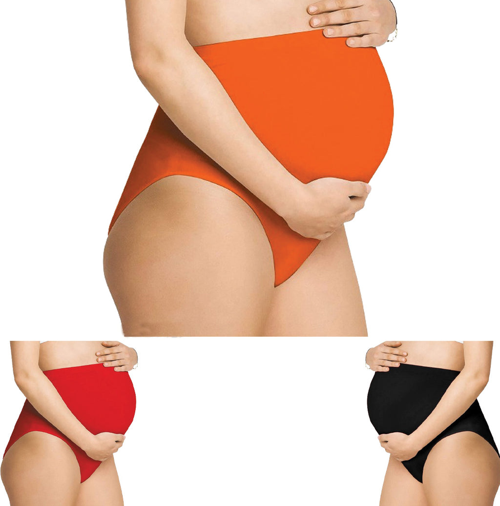 OrangeBlackRed-  Maternity Hygiene Panties, Over-The-Belly Pantie for Women's Post and Pre Pregnancy.