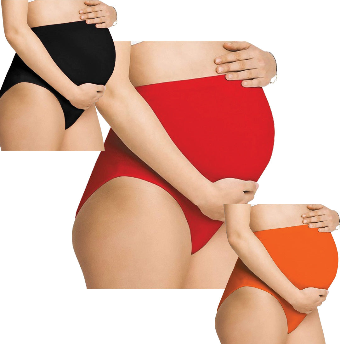 OrangeBlackRed-  Maternity Hygiene Panties, Over-The-Belly Pantie for Women's Post and Pre Pregnancy.