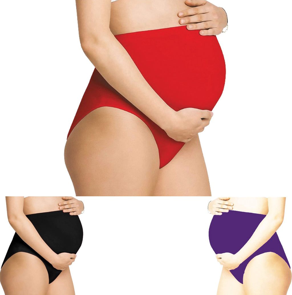 RedBlackPurple-  Maternity Hygiene Panties, Over-The-Belly Pantie for Women's Post and Pre Pregnancy.