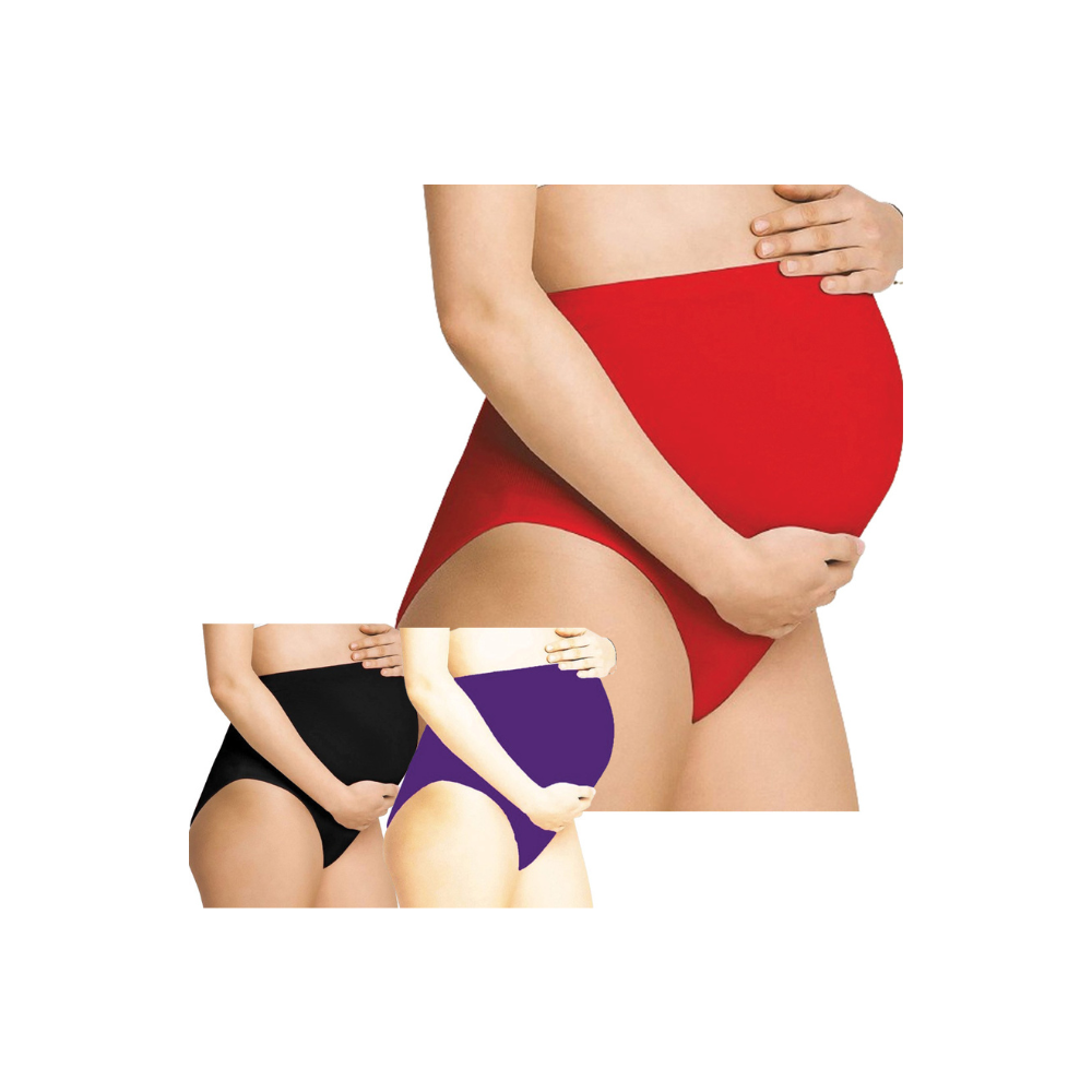 RedBlackPurple-  Maternity Hygiene Panties, Over-The-Belly Pantie for Women's Post and Pre Pregnancy.
