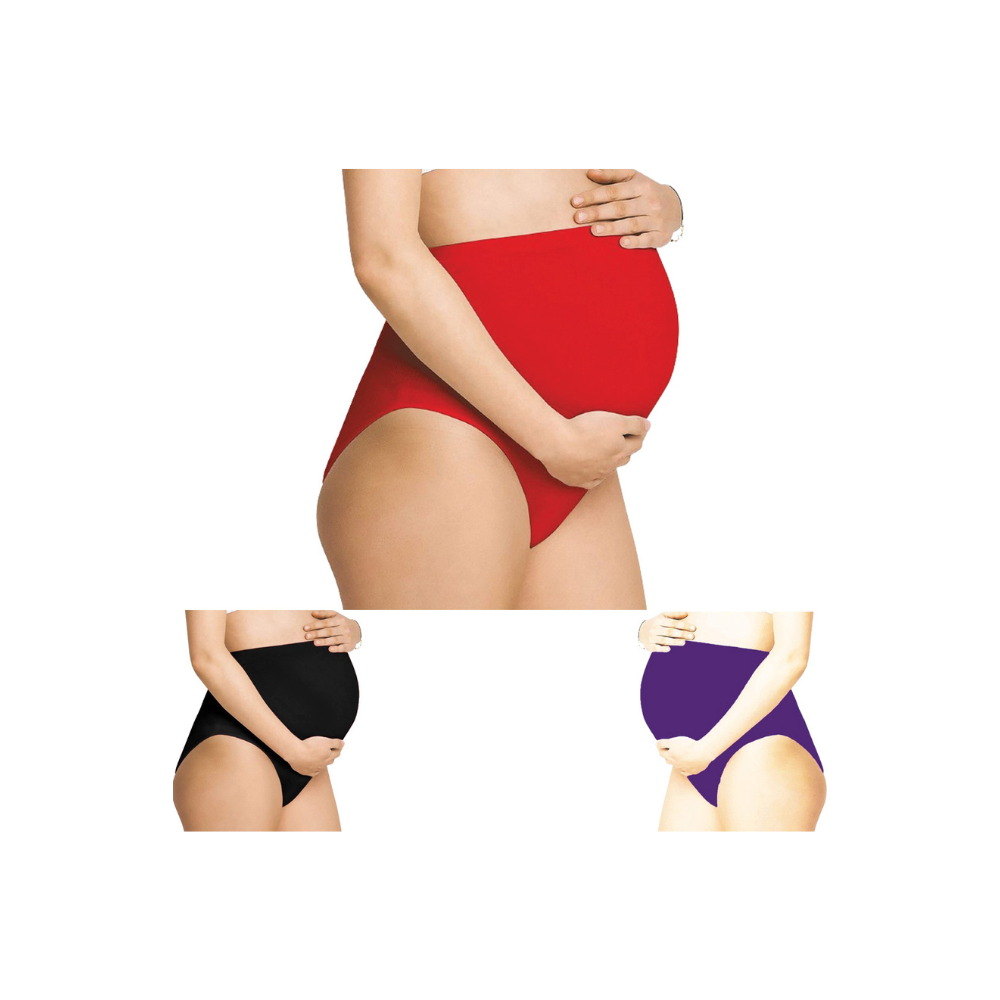 RedBlackPurple-  Maternity Hygiene Panties, Over-The-Belly Pantie for Women's Post and Pre Pregnancy.