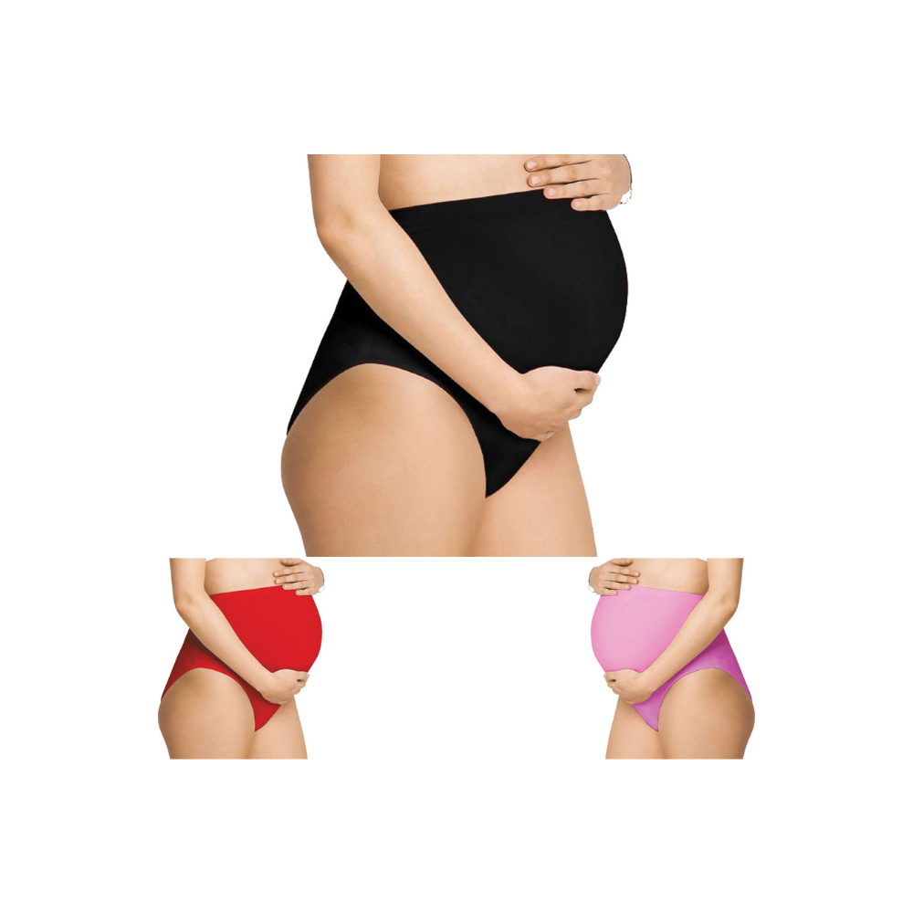 BlackRedPink -  Maternity Hygiene Panties, Over-The-Belly Pantie for Women's Post and Pre Pregnancy.