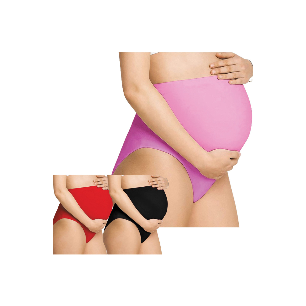 BlackRedPink -  Maternity Hygiene Panties, Over-The-Belly Pantie for Women's Post and Pre Pregnancy.