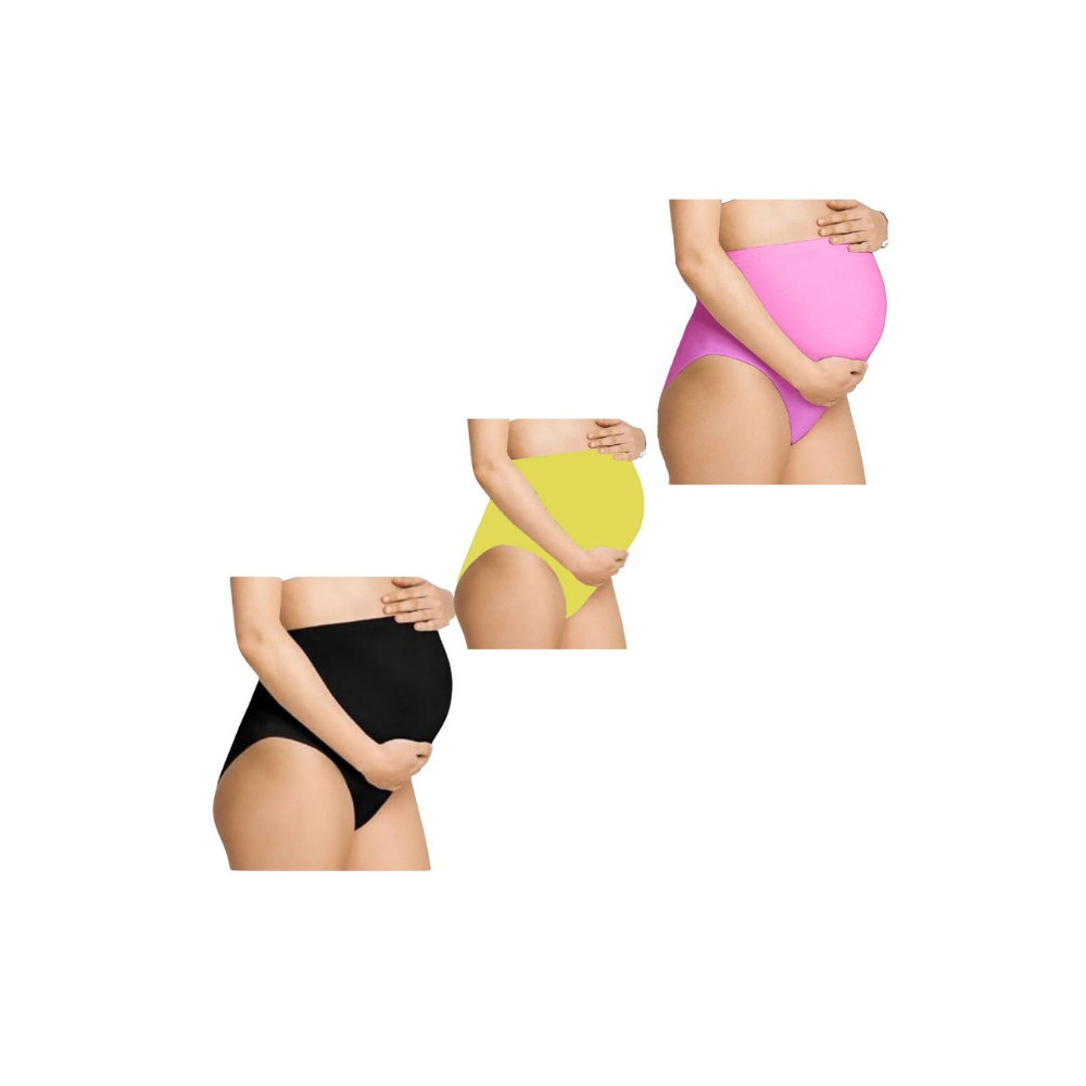 PinkBlackGreen -  Maternity Hygiene Panties, Over-The-Belly Pantie for Women's Post and Pre Pregnancy.