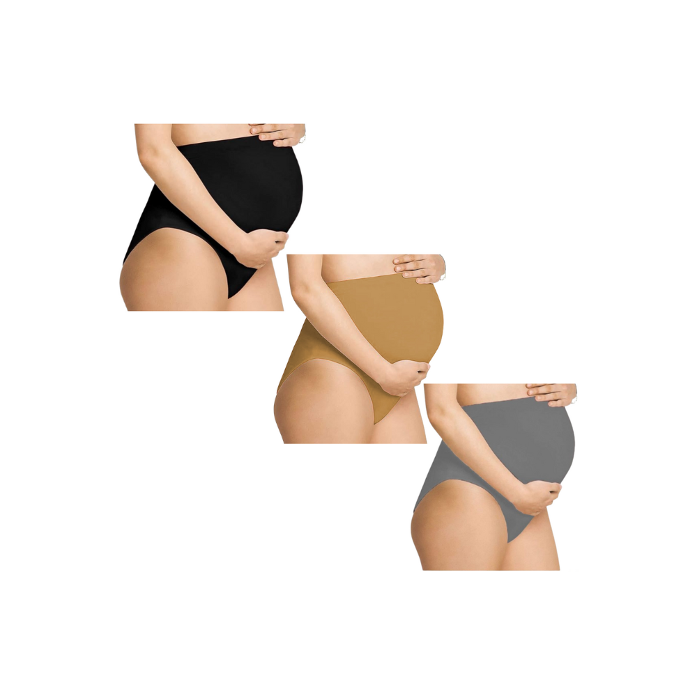 BlackSandalGreyPanty -  Maternity Hygiene Panties, Over-The-Belly Pantie for Women's Post and Pre Pregnancy.