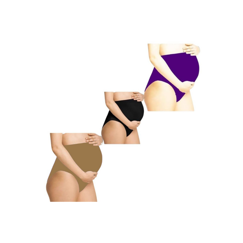 BlackSandalPurple -  Maternity Hygiene Panties, Over-The-Belly Pantie for Women's Post and Pre Pregnancy.