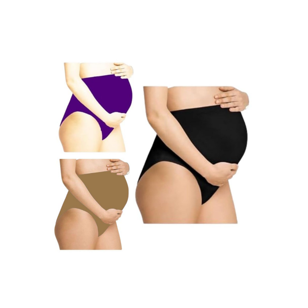 BlackSandalPurple -  Maternity Hygiene Panties, Over-The-Belly Pantie for Women's Post and Pre Pregnancy.