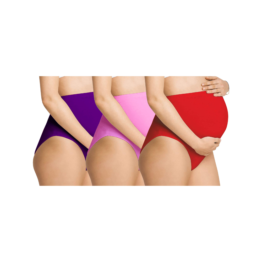 RedPinkPurple-  Maternity Hygiene Panties, Over-The-Belly Pantie for Women's Post and Pre Pregnancy.